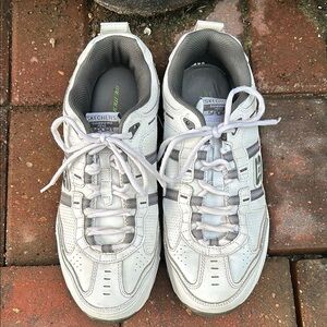 Men’s Skechers Sport White and Gray Athletic Shoes